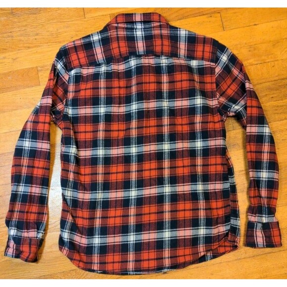 VTG American Eagle Flannel Shirt Men's Small Red Check Button Up Long Sleeve - Picture 7 of 8